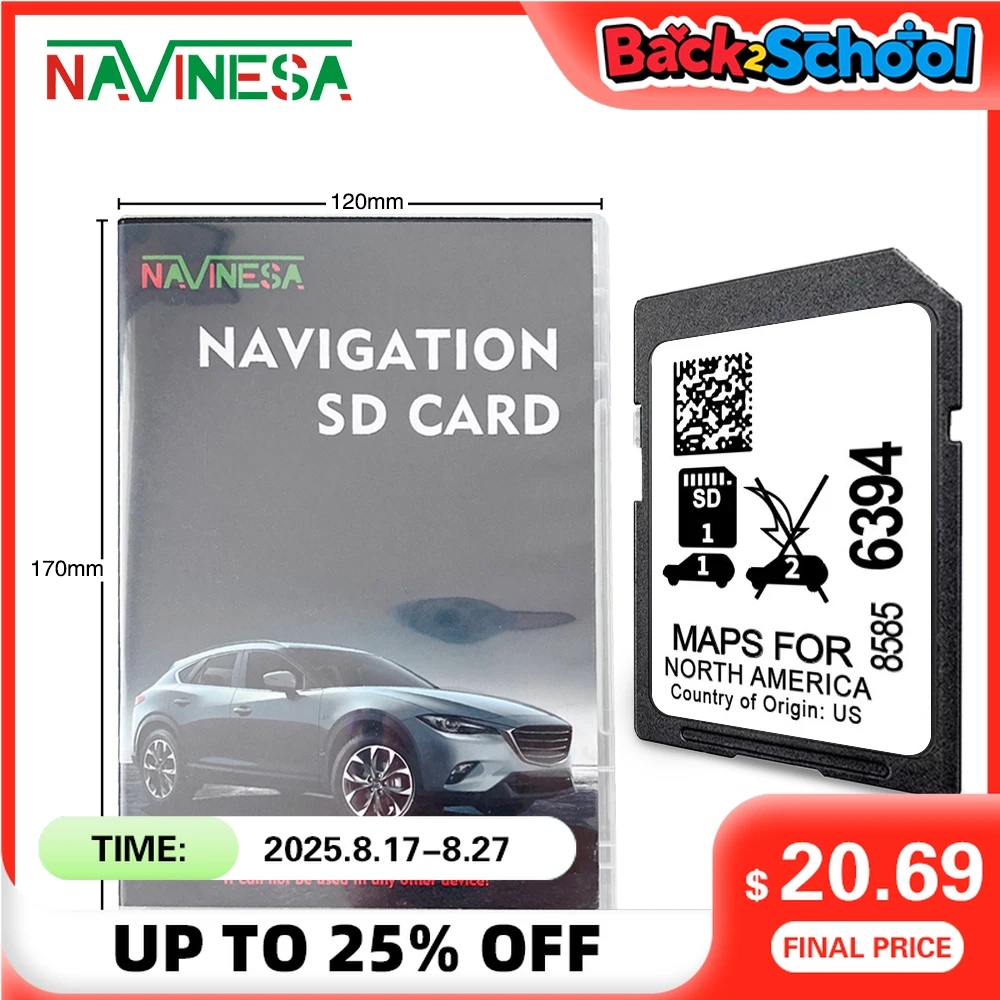 

2024 Upgrade North America Map 32GB SD Card GPS for Buick Encore Cadillac CT6 Chevrolet Bolt System