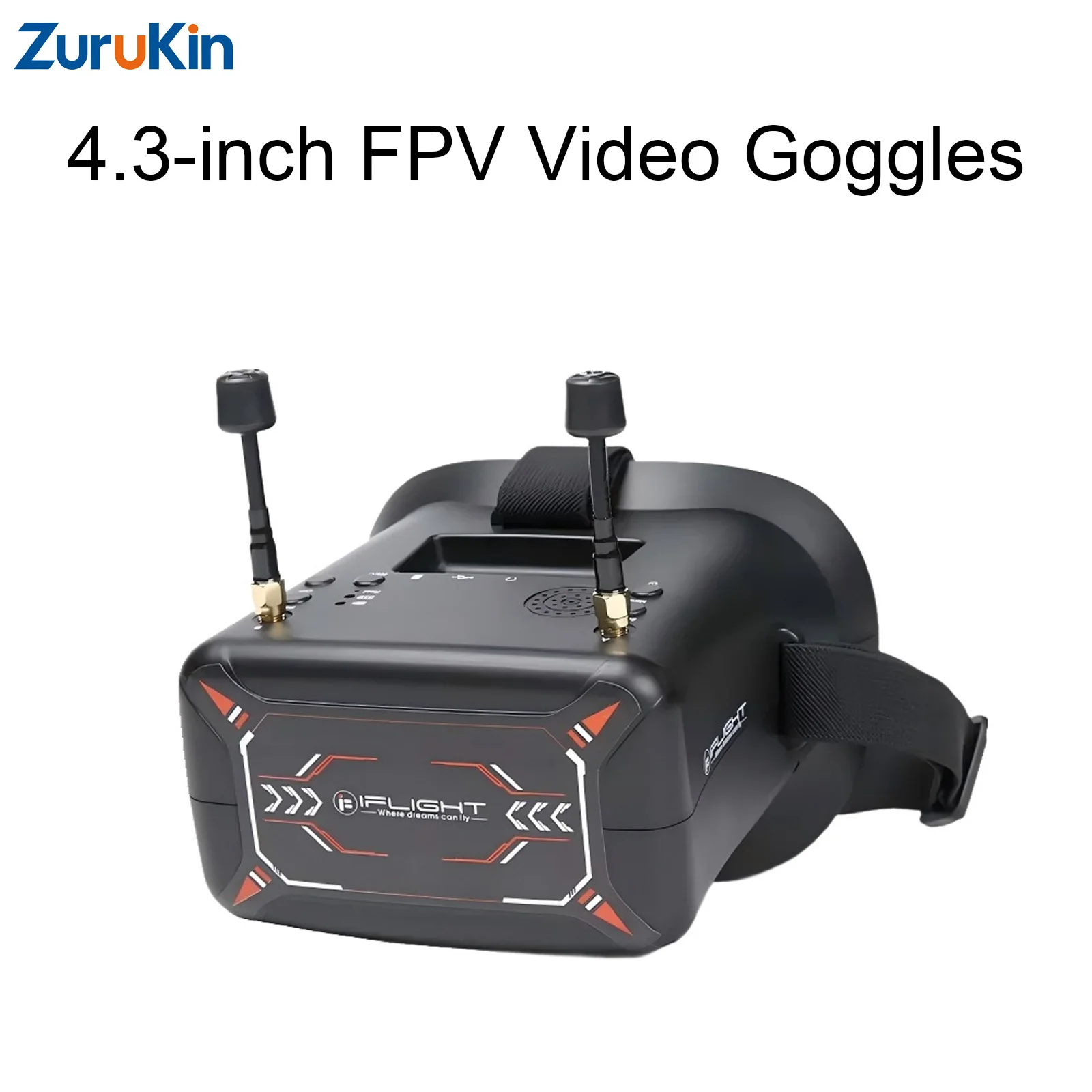 iFlight 4.3 Inch FPV Goggles 5.8G 40CH Video Glasses with DVR 800x400 HD 16:9 Screen 2000mAh Battery for RC Racing Drone Boat