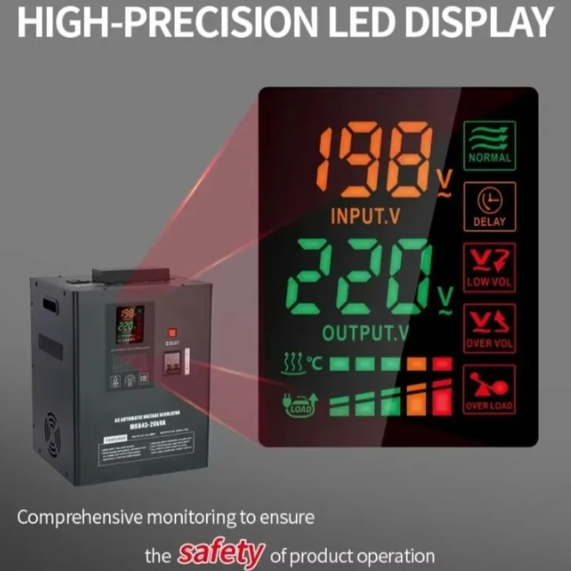 Overvoltage 20KVA 45-280V Input Range Single Phase 220V AC Automatic Voltage Regulator Stabilizer