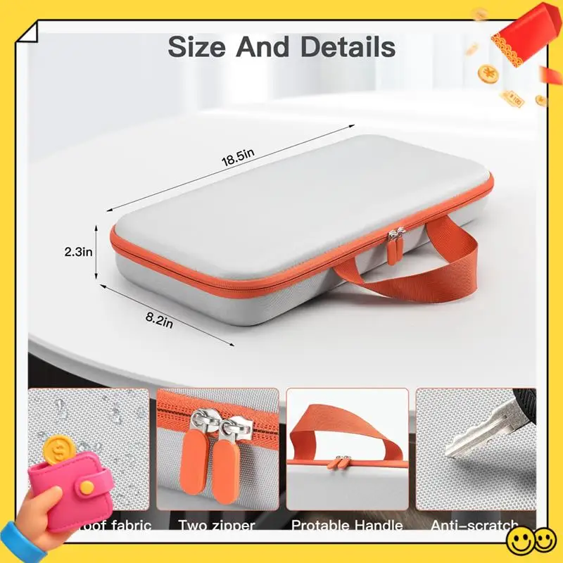 

A89Q-Hair Straightener Storage Bag For Airstrait HT01 Hair Dryer Hair Straightener Organizer Double Zipper Storage Case