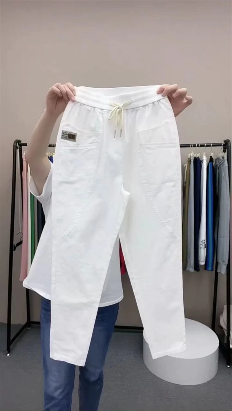 Spring Summer Women's Harem Pants High Waist Straight Casual All-match Pants Women Fashion Loose Cotton linen Trousers Female