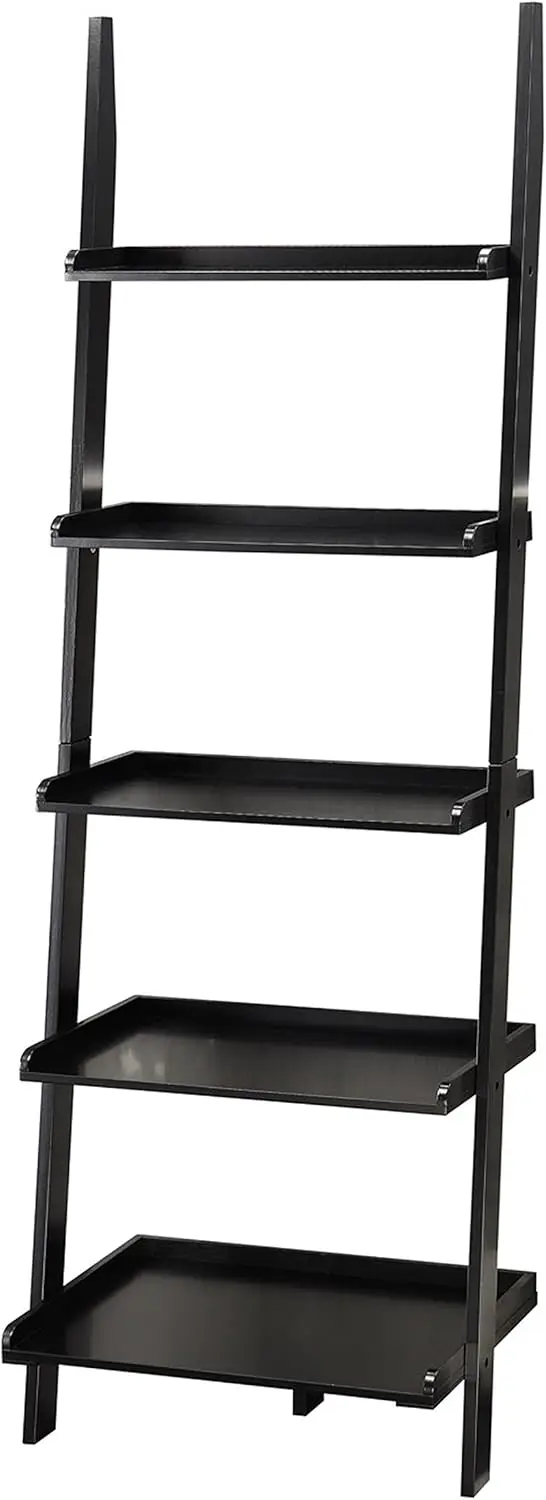 American Heritage 5 shelves Bookshelf Ladder, Black