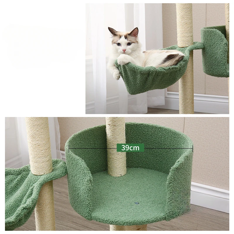 Solid Wood Sisal Cat Climbing Frame Multifunctional Cat Scratching Post Multi-story Large Cat Villa Pet Toy Pet Supplies