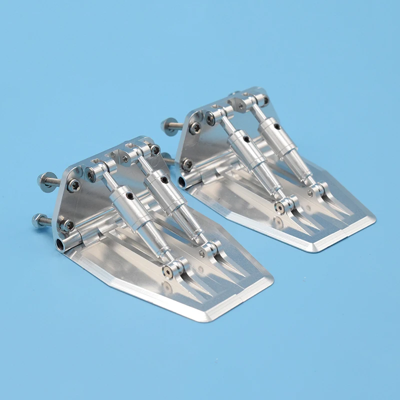 1 Pair Rc Boat Of High Quality Adjustable Silver Trim Flaps 68*57*30mm For Nitro Gas RC Model Boat