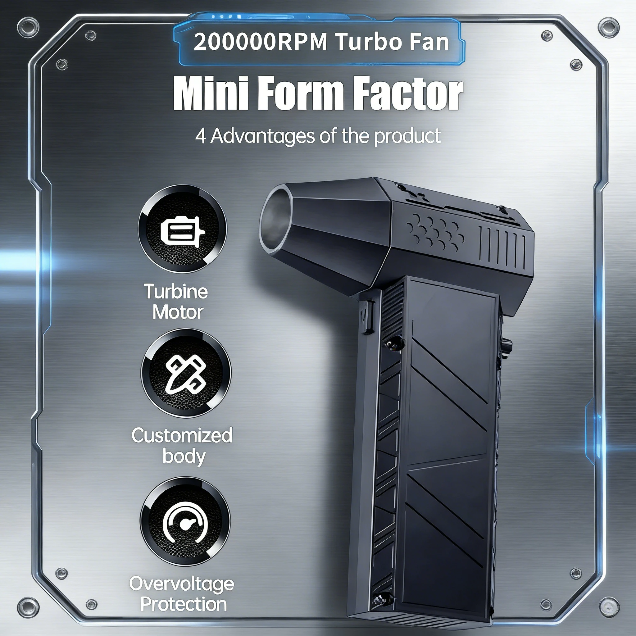 

X6 Turbo Jet Air Blower 53m/s, 350000RPM Brushless Vacuum Dust Cleaner Type-C Rechargeable