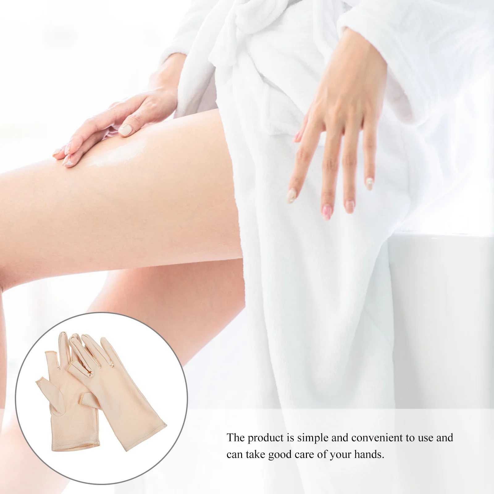 ถุงมือป้องกันรังสียูวี 1 คู่ ถุงมือบางยืดหยุ่นสำหรับทำเล็บ ใช้ในร้านทำเล็บ ถุงมือผ้าป้องกัน