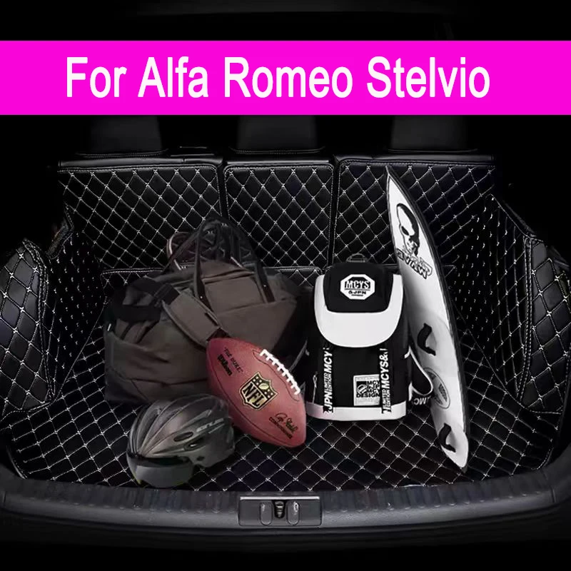 Car Trunk Mat For Alfa Romeo Stelvio 2017 2018 2019 2020 2021 Interior Accessories
