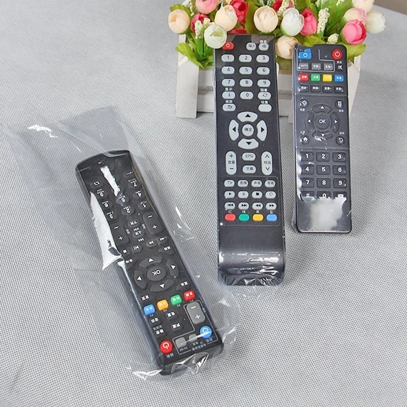 10Pcs PVC Clear Heat Shrink Protective Film for Video TV Air Condition Remote Control Dustproof Cover Waterproof Protective Case