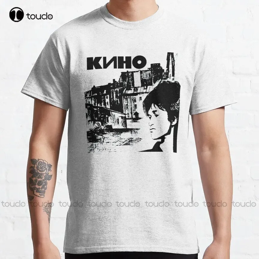 Kino Russian Band Soviet Union Russia Ussr Classic T-Shirt School Shirts For Girls O-Neck Streetwear Oversized Pure Cotton New