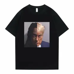 Rapper Playboi Carti Donald Trump Mugshot T-shirt Men Women Funny Rap Meme Narcissist Opium Whole Lotta Red Die Lit WLR Tshirt