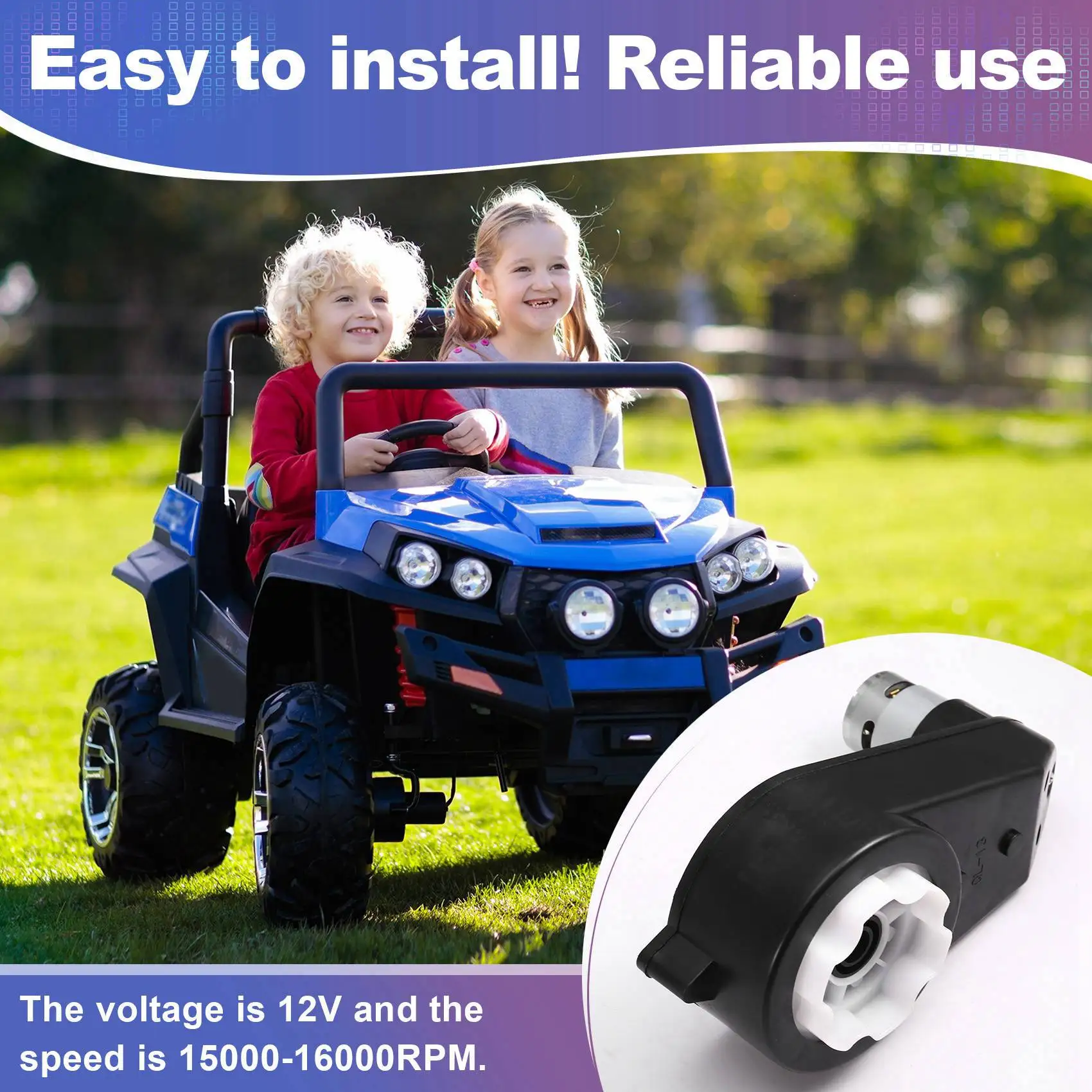 

Электродвигатель-редуктор DELAM-3X RS550 12В 15000-16000 об/мин для детских электрических внедорожников