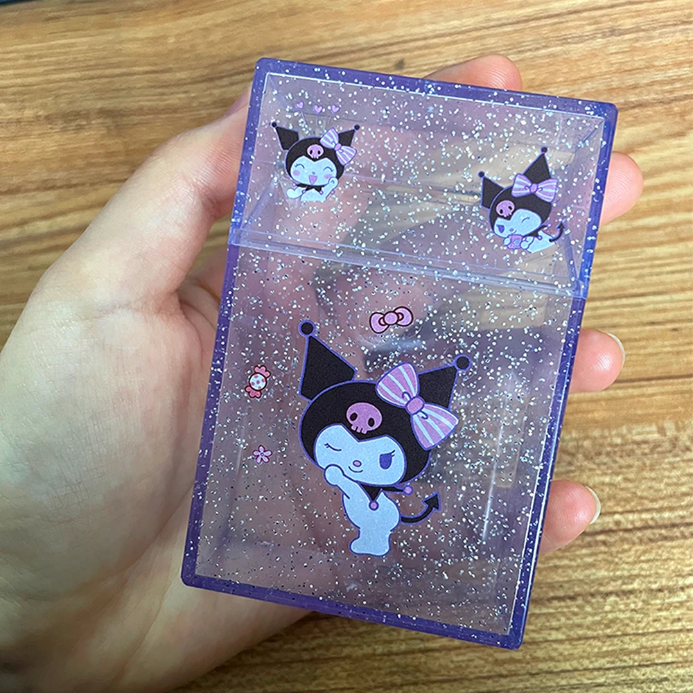 Cute Cartoon Smokebox Sliding Cover Transparent Plastic Cigarette Box Smoking Accessories Compression Resistance