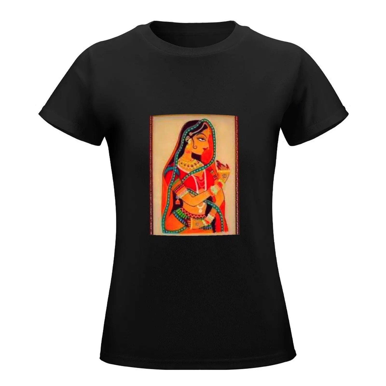 INDIAN LADY ART T-Shirt kawaii clothes lady clothes summer top summer clothes T-shirts for Women