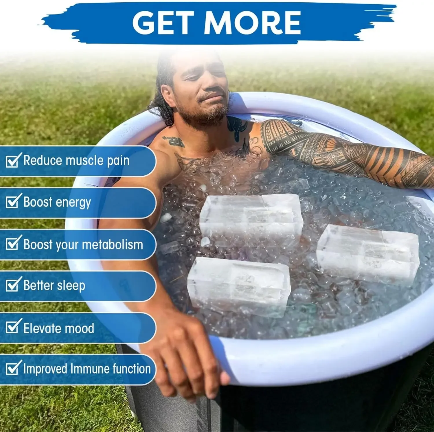 Ice Cube Mold Oversized Silicone Large Ice Crate Efficient Freezing Ice Bath Bucket Ice Block Mold