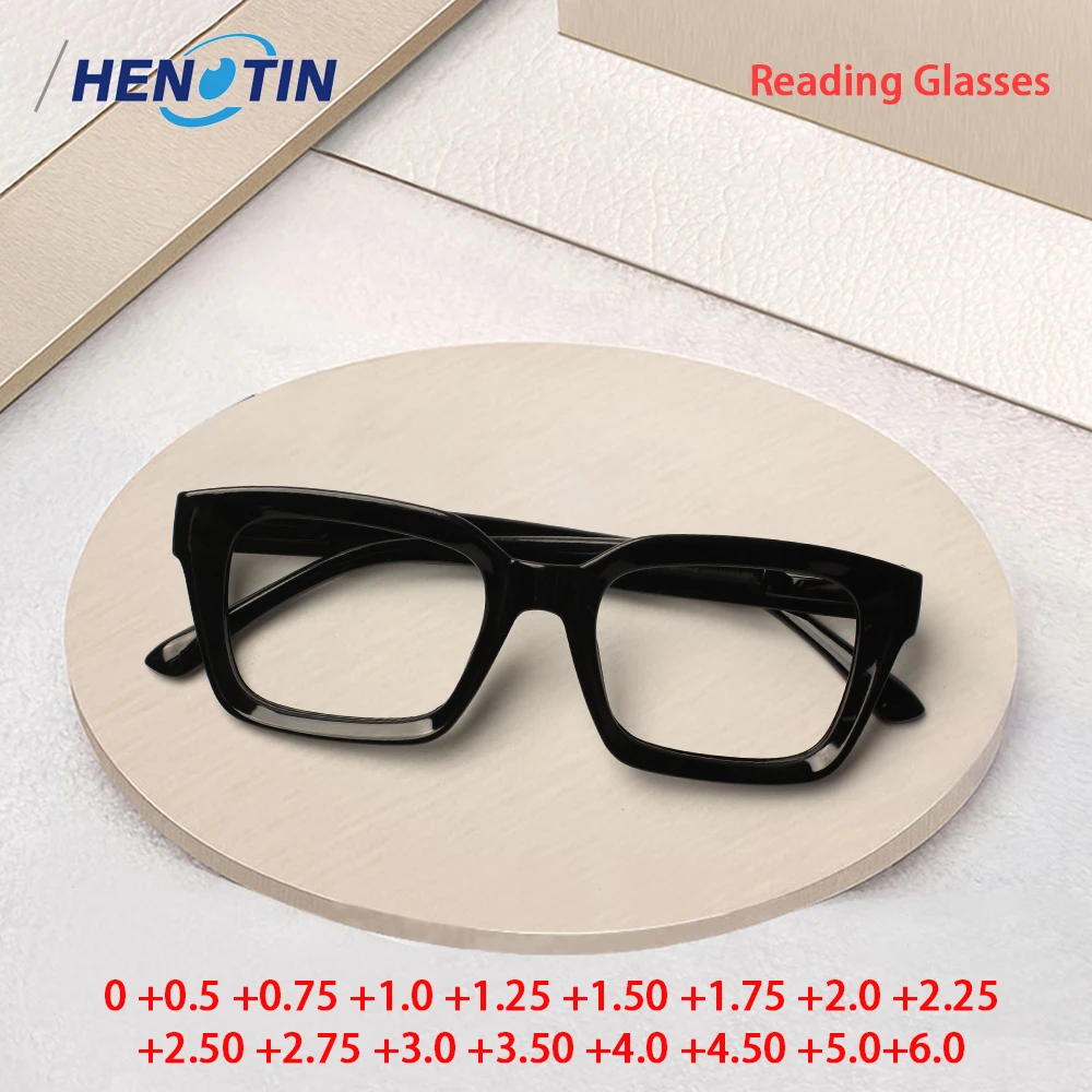 1PC Oversized Square Reading Glasses Men Women Portable Large Frame High-definition Presbyopia Eyeglasses Diopter 0~+ 3.00 Gafas