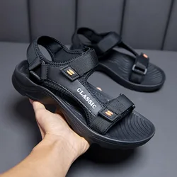 Sandalias de alta calidad para hombre, zapatos informales antideslizantes, cómodos, para vacaciones en la playa y exteriores, verano, 2024