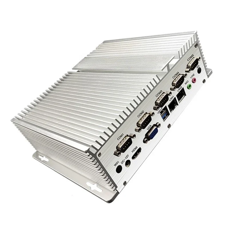 I5/I7 fanless industrial computer, dual network 6 serial port 6USB all-aluminum shell visual inspection industrial host