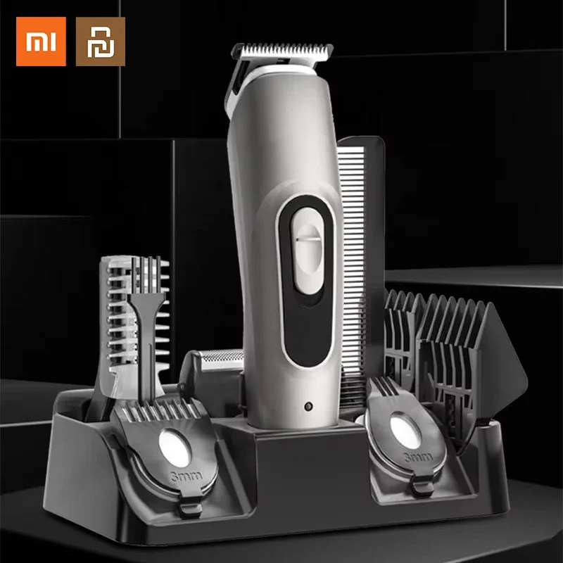 

Xiaomi Youpin Professional 6 в 1, мужской набор для ухода за волосами, носом, бородой, стрижкой на теле, многофункциональный триммер для волос, набор машинок для стрижки волос