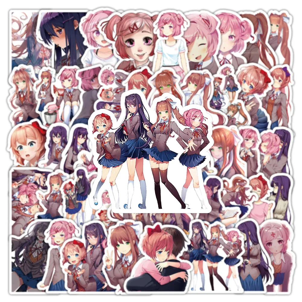 53pcs Game Doki Doki Literature Club Mobile Phone Case Computer Sticker