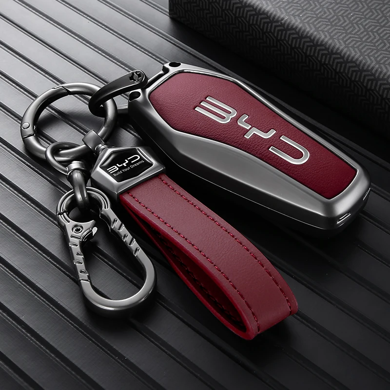 Car Key Case For BYD Song Plus Yuan Pro Dolphin Mini King Car Key Cover SeaLion 6 7 Atto 8 2 3 Zinc Alloy Full Cover Accessories