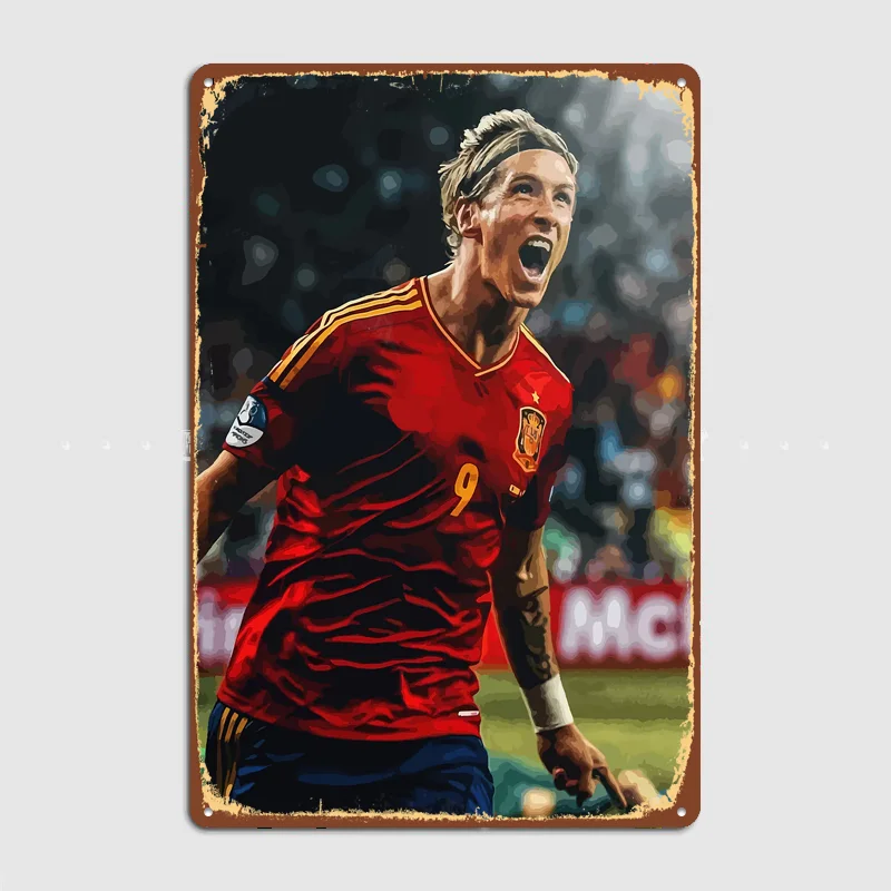 Fernando Torres Football Player Poster Metal Posters Living Sign Indoor Outdoor Room Decoration Home Bar Decor Wall Decor