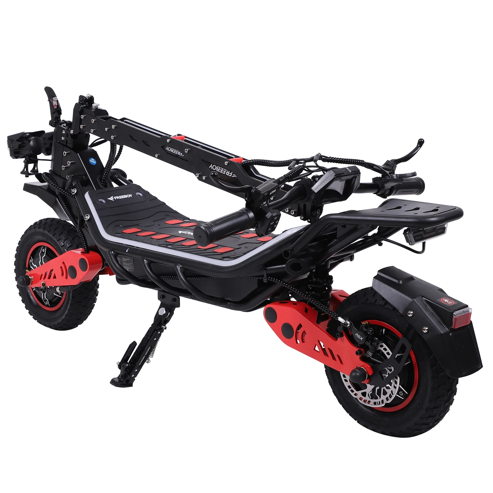 FREEBOY H10 Elektroroller 6000W Doppelmotor 75km/h Höchstgeschwindigkeit 60-80KM Reichweite 60V 28AH Batterie 12 Zoll Offroad-Reifen Hydraulische Bremse Klappbarer Elektroroller für Erwachsene EU-Lager Schneller Versand 1 Jahr Garantie – Detail 21