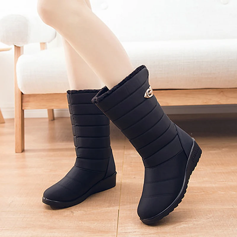 Women boots winter shoes woman mid-calf snow boots plush botas mujer waterproof warm winter women shoes female booties WSH3141