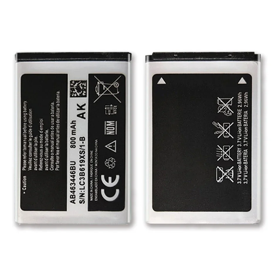 Battery for Samsung GT-C3010/C3011/C3520/E1080/E1150/E1272/SGH-E250/E900/M620/X160/X200/X210 (AB463446BU/AB553446BU/AB043446BE)