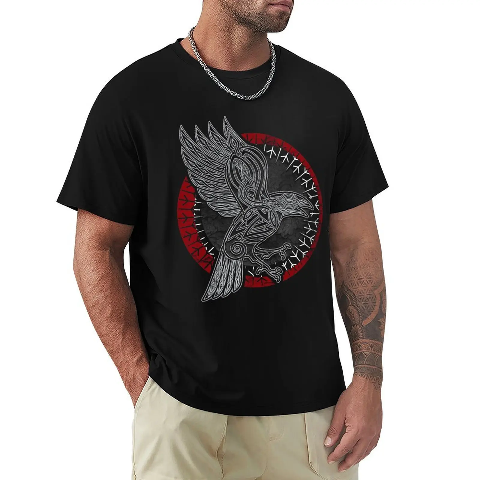 

Viking raven Hugin Munin T-Shirt Breathable Mesh Panel T-Shirt
