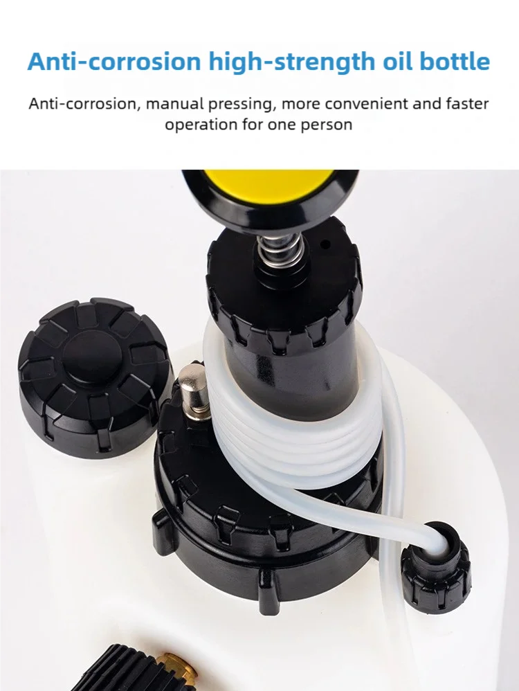 Kit sangrador de freio profissional 3L - Bomba de vácuo manual com medidor de pressão, 4 adaptadores de cilindro mestre para carro e motocicleta