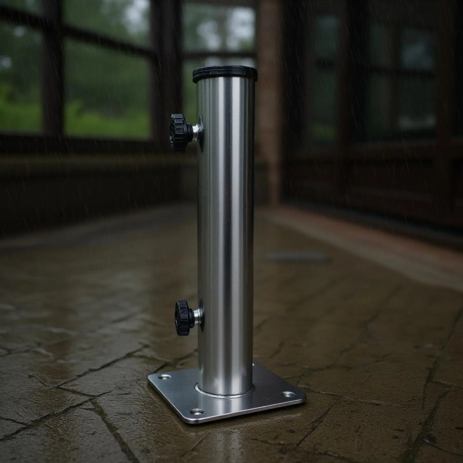 Umbrella Base Tube Sleeve Easy Installation Square Tube Base Mount Umbrella Pole Holder Polished Finish Outdoor Support Part