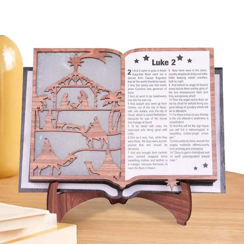 

Christmas Church Decorations Christmas Nativity Ornaments Book Rest Multifunctional Display Stand Jesus Birth Scene Figurine