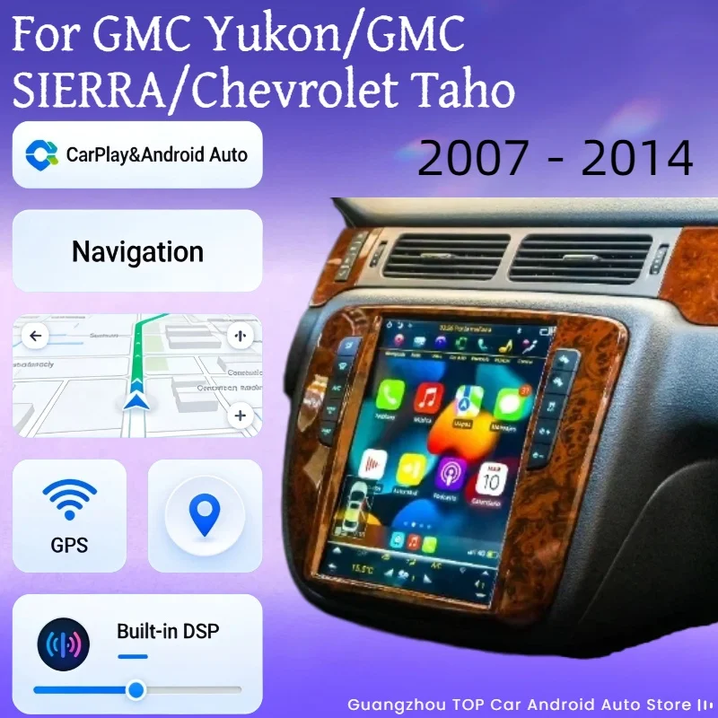 

13-дюймовый мультимедийный проигрыватель Android 13 для GMC Yukon/GMC Sierra/Chevrolet Tahoe 2007-2014, 8-ядерный автомобильный стереоресивер с радио, 4G и GPS