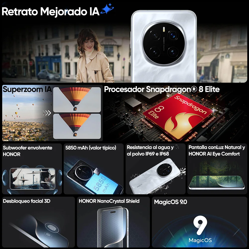 الإصدار العالمي HONOR Magic7 Pro 5G AI الهاتف الذكي Snapdragon 8 Elite 6.8 بوصة 120 هرتز شاشة OLED كاميرات 200 ميجابكسل 100 وات شحن فائق