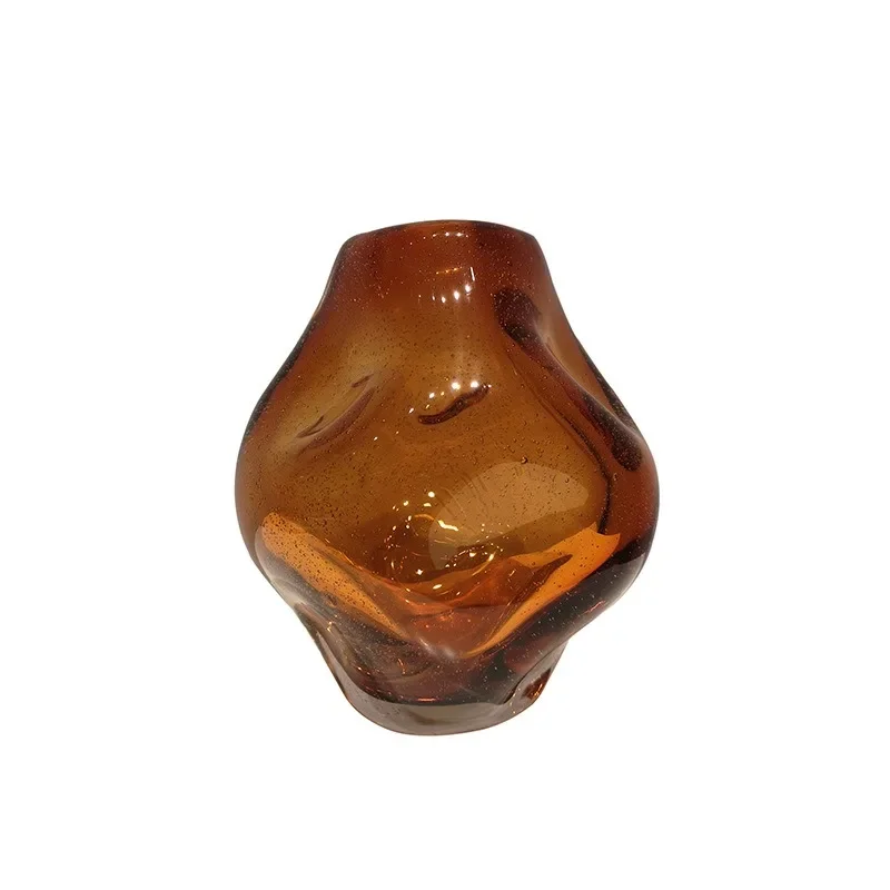 Simple and modern, irregular bubble handicraft glass vase