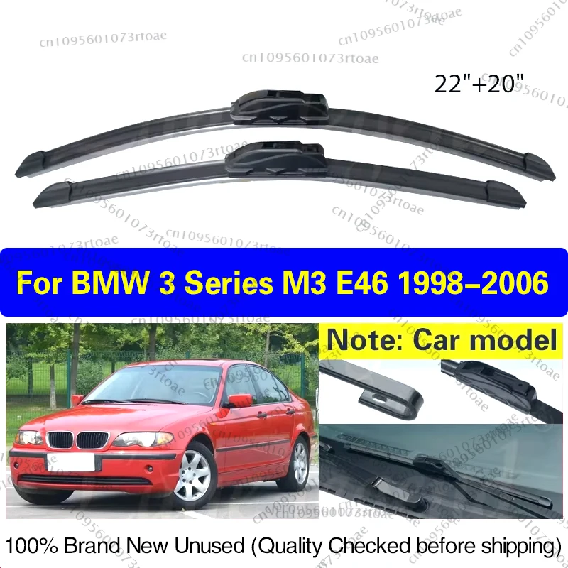 

For BMW 3 Series M3 E46 1998-2006 Front Windscreen Wipers Car Wiper Blade Car Accessories 2000 2001 2002 2003 2004 2005 22"+20"