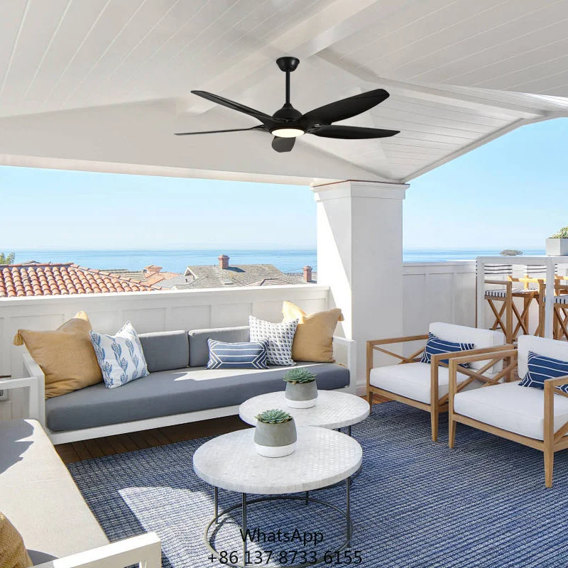 Model 814 60-Inch Modern Ceiling Fan With Light Remote Control Air Cooling Fan For Household Plastic Material