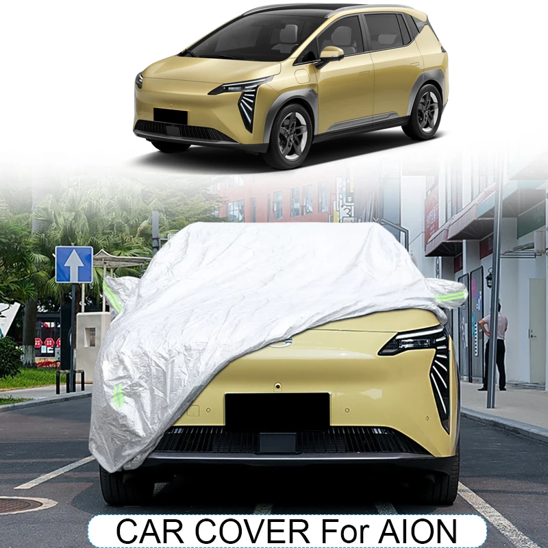 

Трехслойный утолщенный автомобильный чехол из ткани Оксфорд для GAC AION V Y PLUS S MAX HYPER HT 2023-Подарочный водонепроницаемый автомобильный аксессуар с защитой от дождя и снега