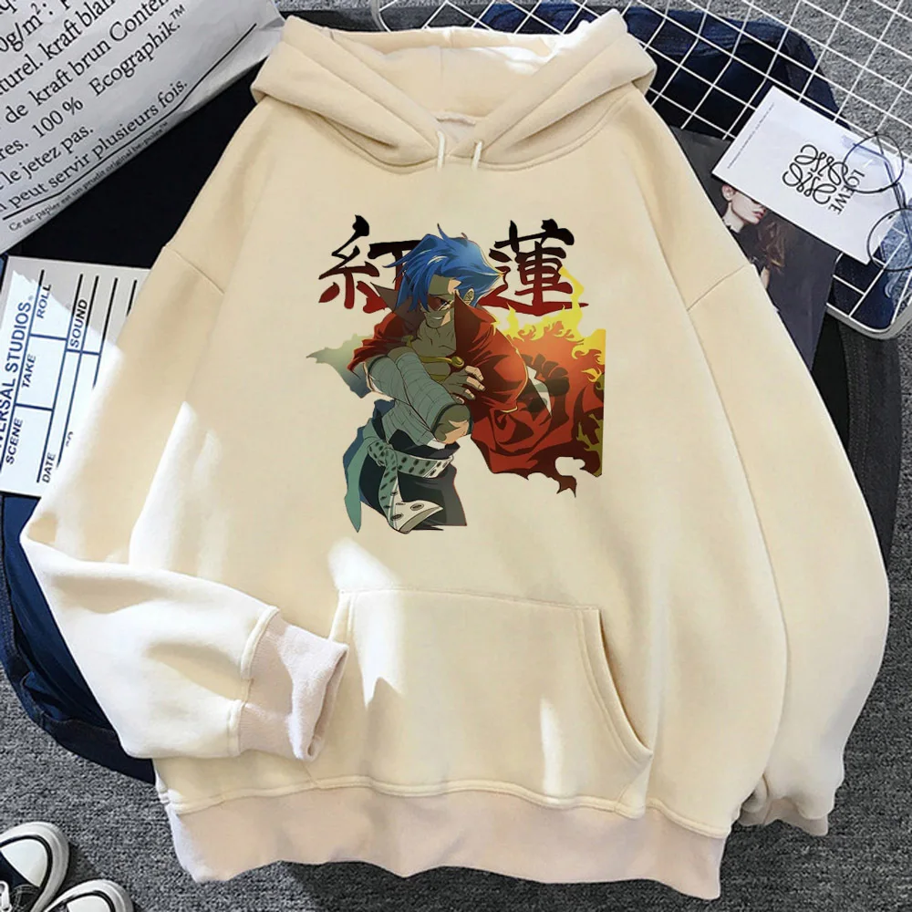 

Худи Gurren Lagann, Женская милая рубашка с капюшоном и графическим рисунком, Женский Топ с длинным рукавом, пуловер