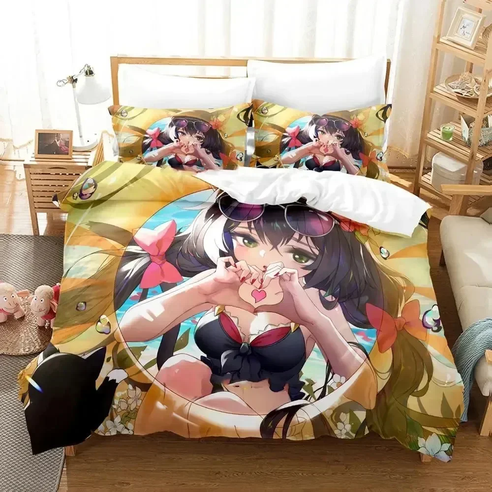 

Anime Princess Connect! Re Dive Printed Bed Set Duvet Cover Pillowcase Bedding Set Linen Sheet Quilt Cover Full Queen King Size