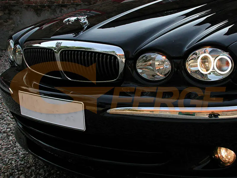 For JAGUAR X-Type 2001-2009 Xenon Headlight Excellent 4pcs Ultra Bright CCFL Angel Eyes Kit Halo Rings Car Accessories