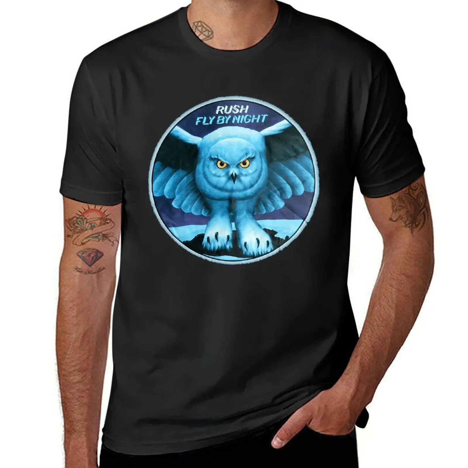 Rsh Rock Band Blues Owl T-Shirt Blouse heavyweights customs design your own shirts graphic tees Men's clothing