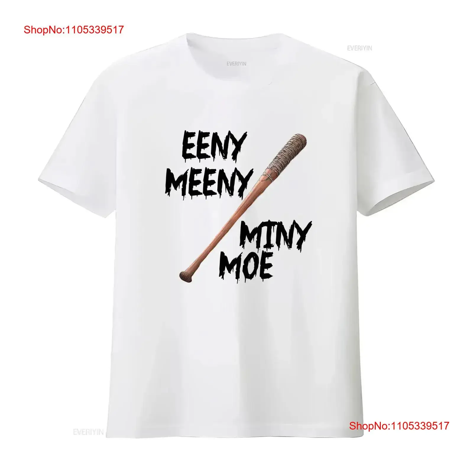 Camiseta Eeny Meeny Miny Moe Negan Lucille Walking Dead con diseño de bate de béisbol, estilo vintage lavado, unisex