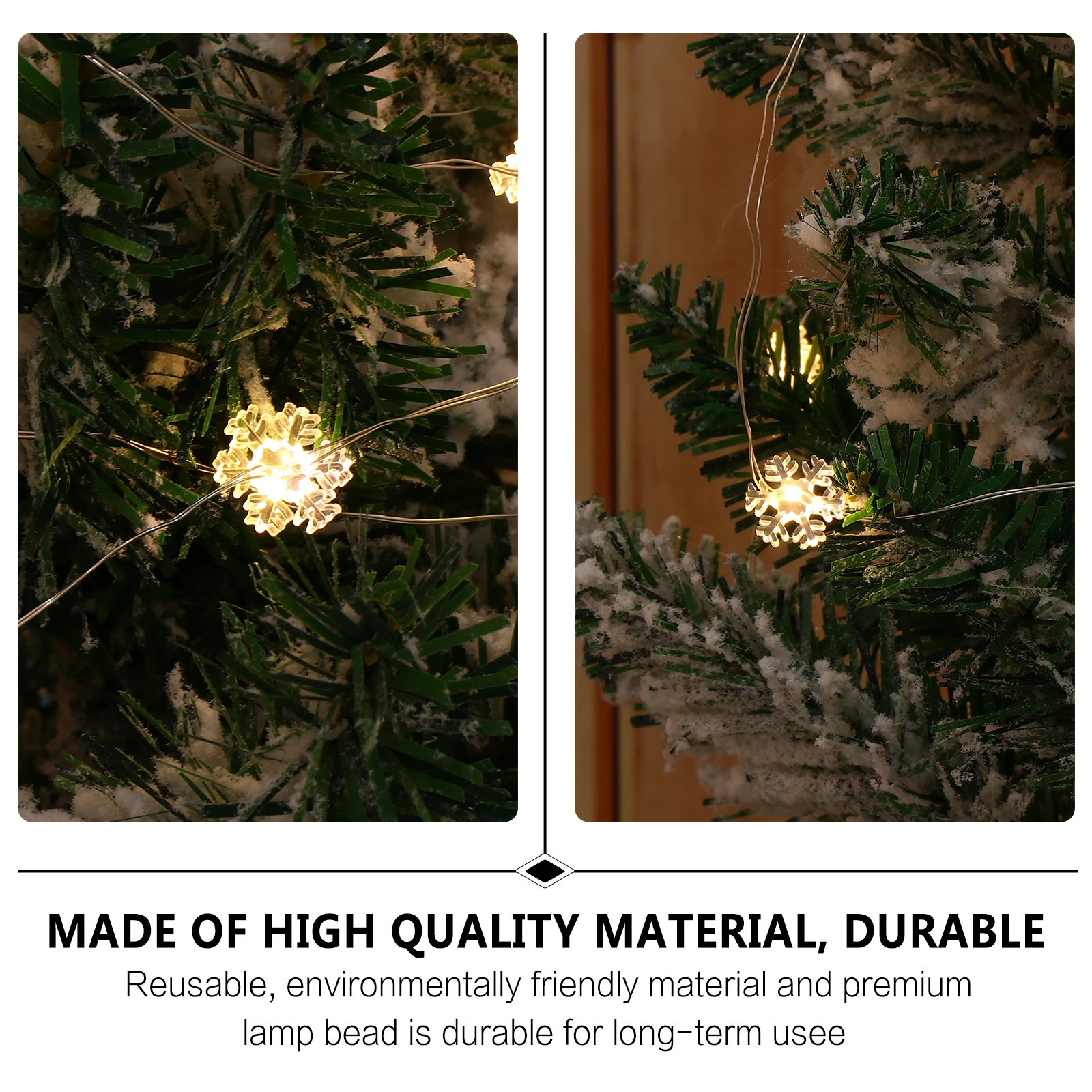 

Snowflake String Lights Green Christmas Lamp Outdoor Decor Decoration Xmas Copper Wire