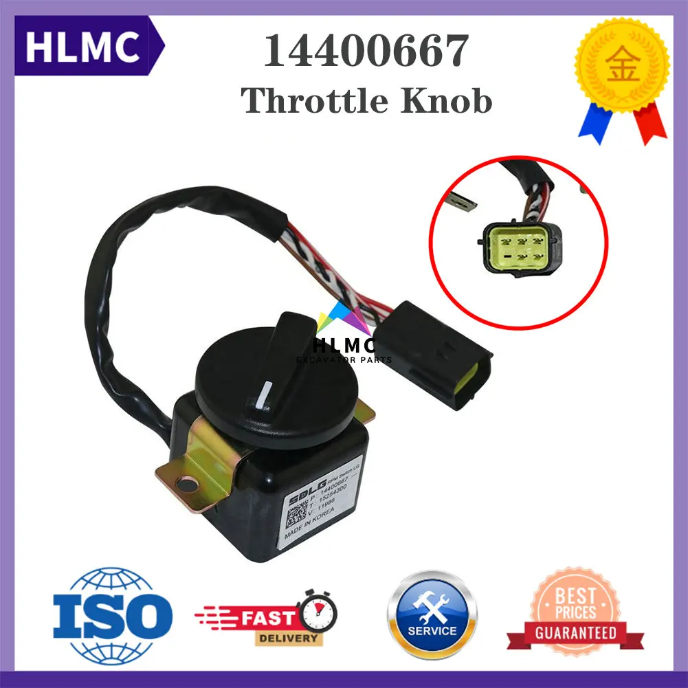 

Excavator Part 14400667 3214542152 Throttle Knob Ignition Switch 14400667 Fuel Dial Excavator Throttle Knob for SDLG