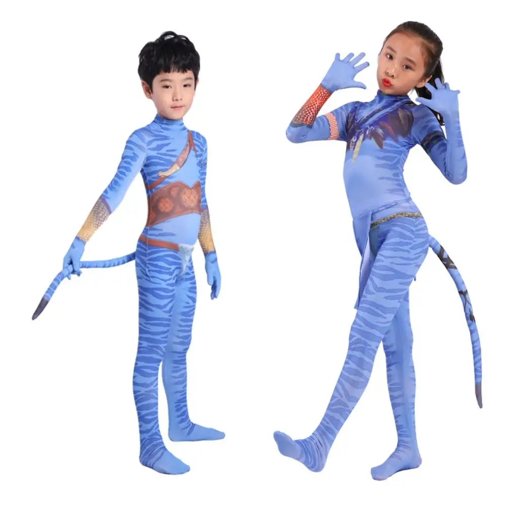 2019 Avatar 2 Cosplay Costume Adult Kids Zentai Bodysuit Hero Jumpsuits Cosplay Halloween Kids Boy girl Party Costume