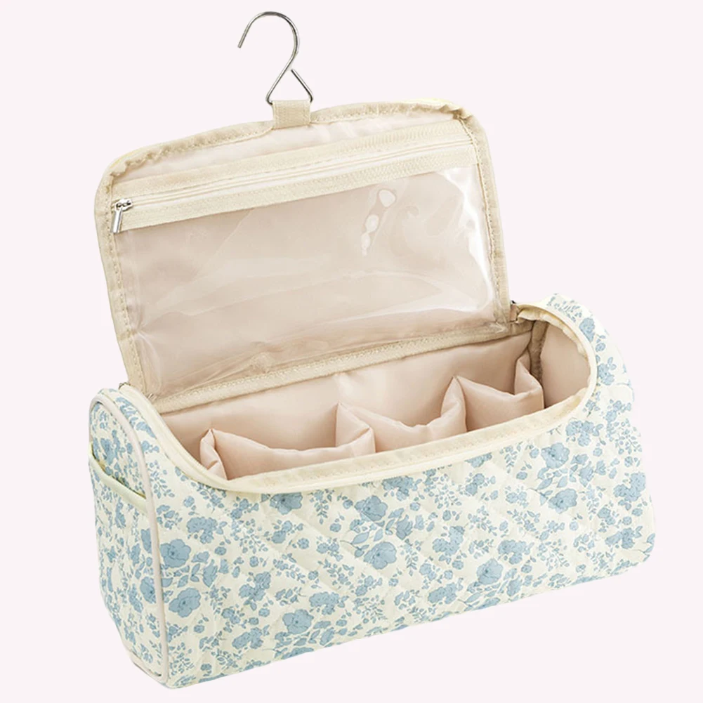 

Косметичка с цветочным принтом, широкий отверстий, дорожная косметичка, органайзер для туалетных принадлежностей, сумка для ежедневного использования для женщин и девочек