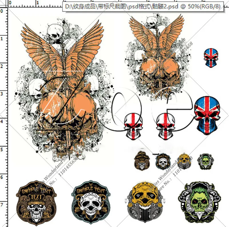 Multiple Options 1/6 Tattoo Stickers Accessories Tattoo Sleeve Colorful Butterfly Flowers Water Stickers For 12