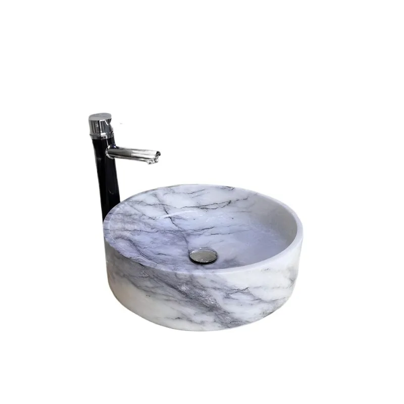 Customized natural fragrant snow plum panda snowflake jazz white marble Bulgari wash basin