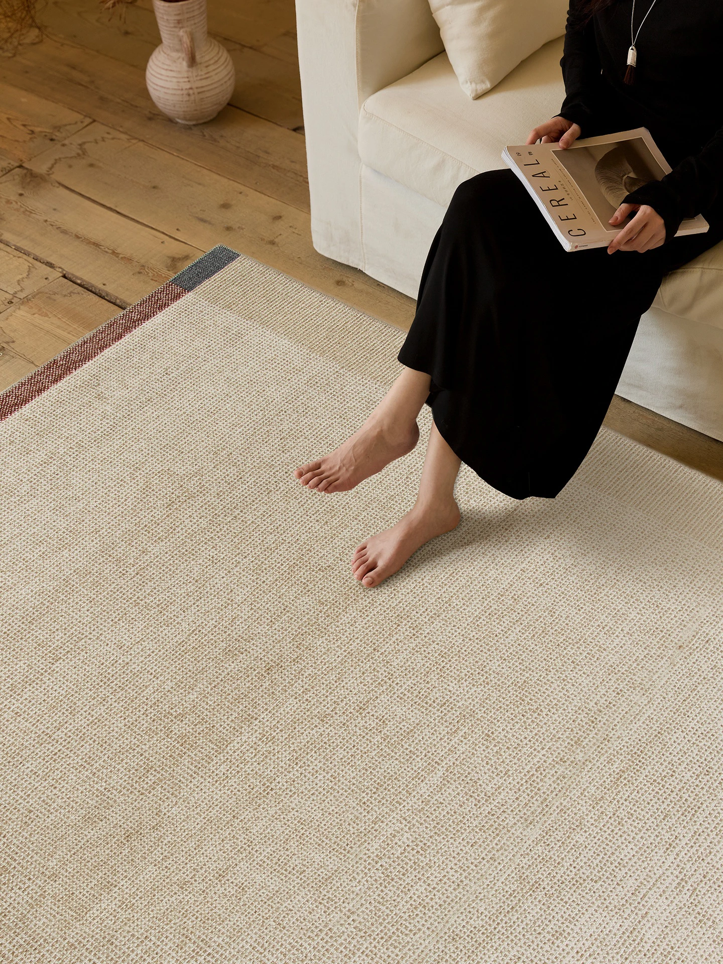 

Современный ковер для гостиной без клея, моющийся, складной, для зоны отдыха, под диван, для чайного столика, напольный коврик, геометрический, однотонный, для спальни, домашний ковер